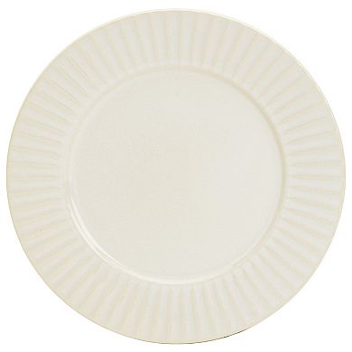 Tabletops Gallery 12-piece Stoneware Embossed Richmond Ivory Dinnerware Set