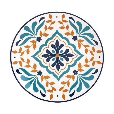 Tabletops Gallery 12-piece Porcelain Isabella Blue Round Dinnerware Set