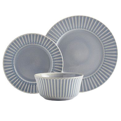 Tabletops Gallery 12-piece Stoneware Embossed Dinnerware Set