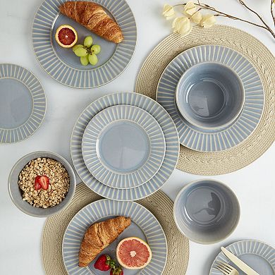 Tabletops Gallery 12-piece Stoneware Embossed Dinnerware Set