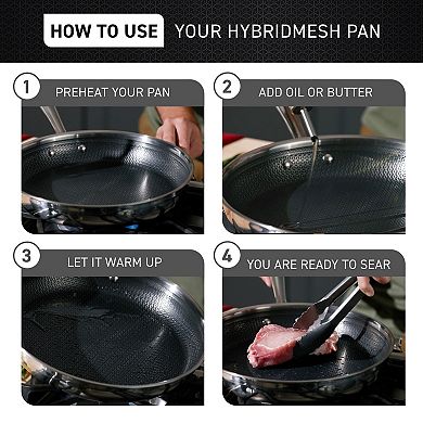 T-Fal 3-pc. HybridMesh Stainless Steel Frypan Set