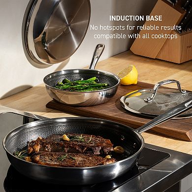 T-Fal 3-pc. HybridMesh Stainless Steel Frypan Set
