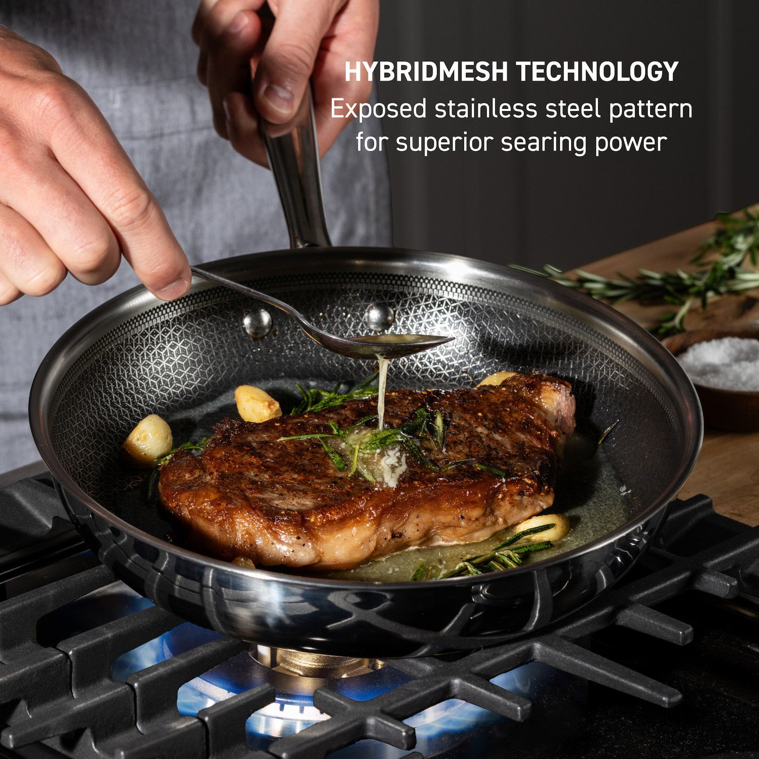 T-Fal HybridMesh 6-qt. Stainless Steel Shallow Pan with Lid