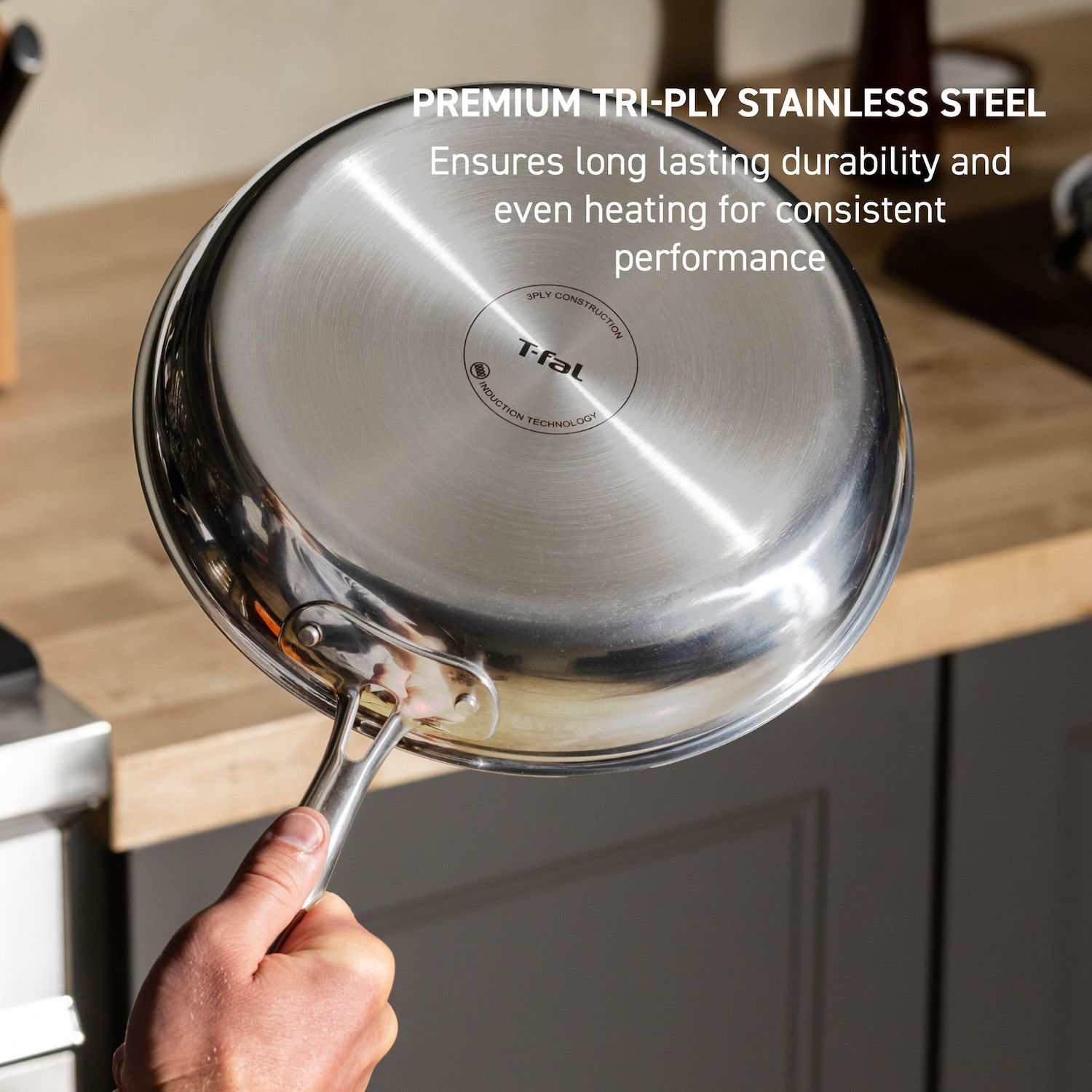 T-Fal HybridMesh 6-qt. Stainless Steel Shallow Pan with Lid
