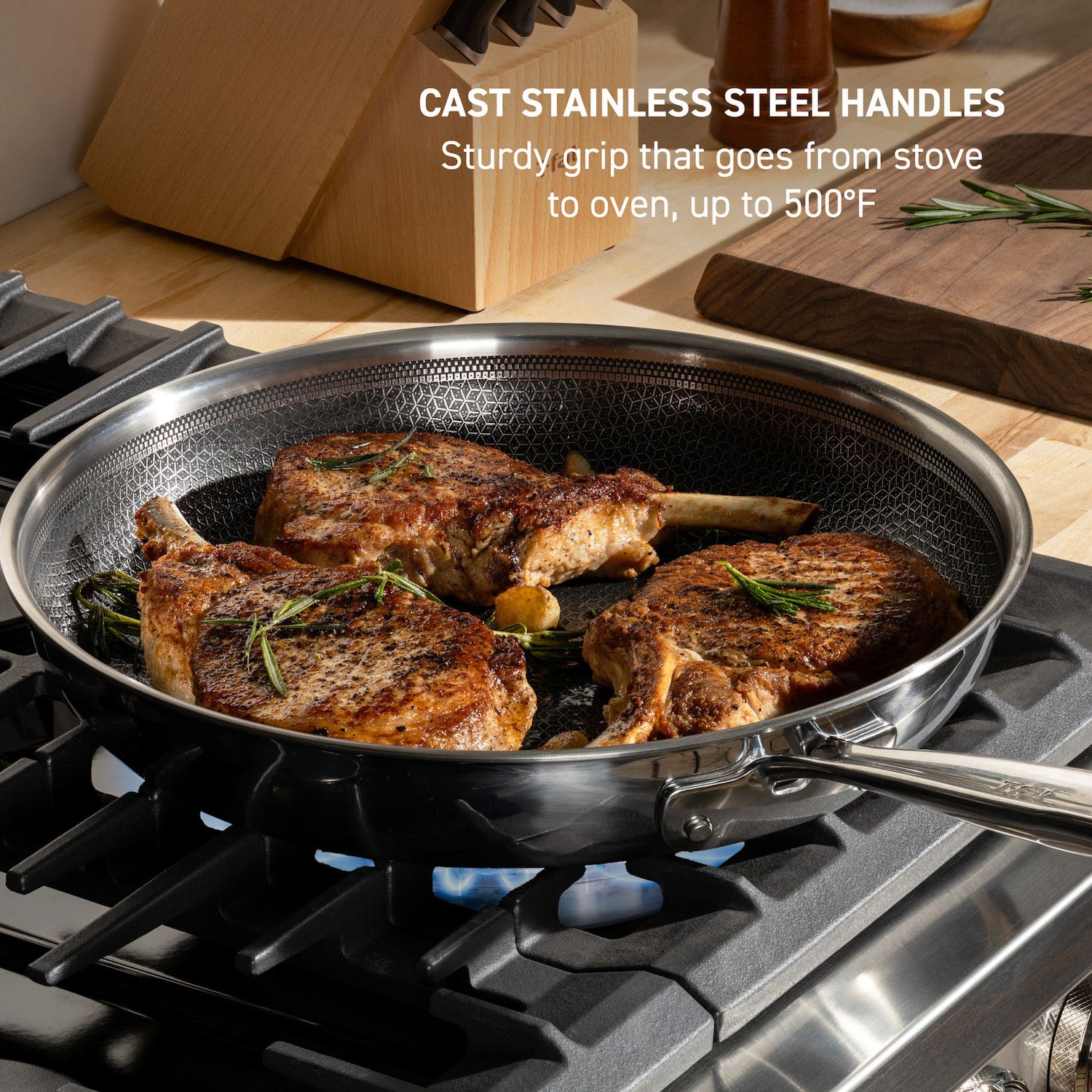 T-Fal HybridMesh 6-qt. Stainless Steel Shallow Pan with Lid