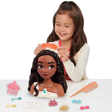 Disney's Moana 2 Moana Disney Princess Styling Head, 14-piece Beauty Styling Play Set by Just Play