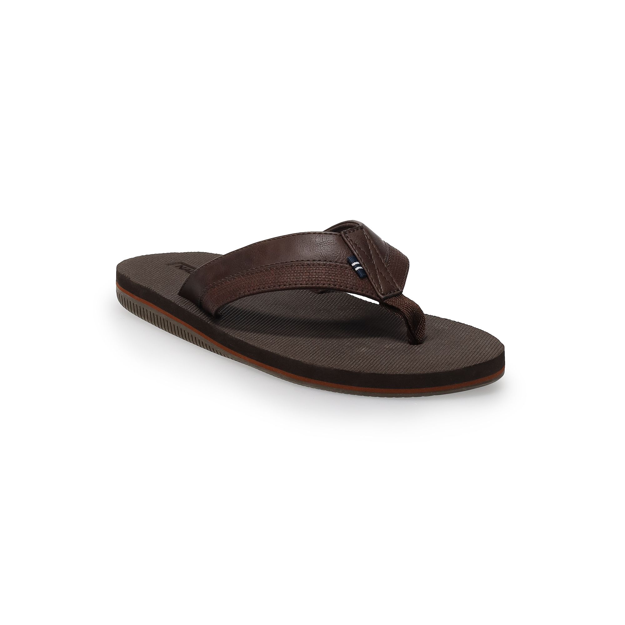 Nautica Clarkson Mens Flip Flop Sandals, Size: 7, Brown