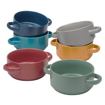 Certified International 6 pc Stoneware Matte Glaze Soup Crock Set