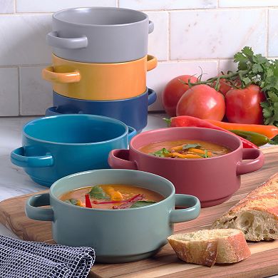 Certified International 6-Piece Stoneware Matte Glaze Soup Crock Set