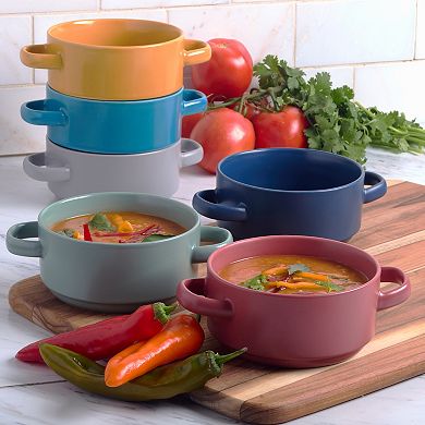Certified International 6-Piece Stoneware Matte Glaze Soup Crock Set