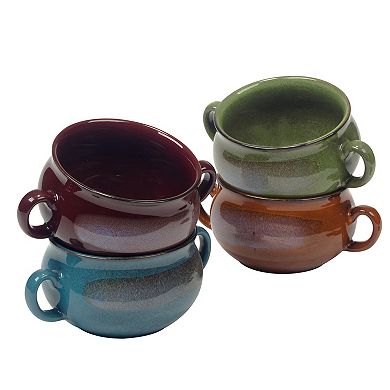 Certified International 4-Piece Stoneware Reactive Glaze Soup Crock Set