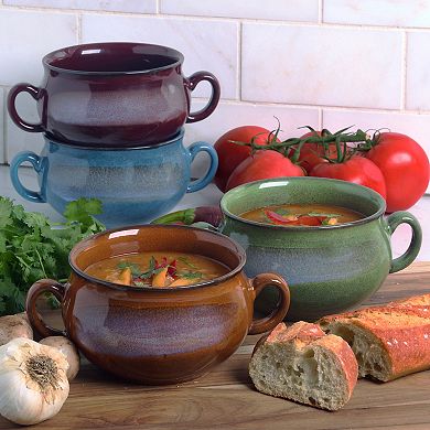 Certified International 4-Piece Stoneware Reactive Glaze Soup Crock Set