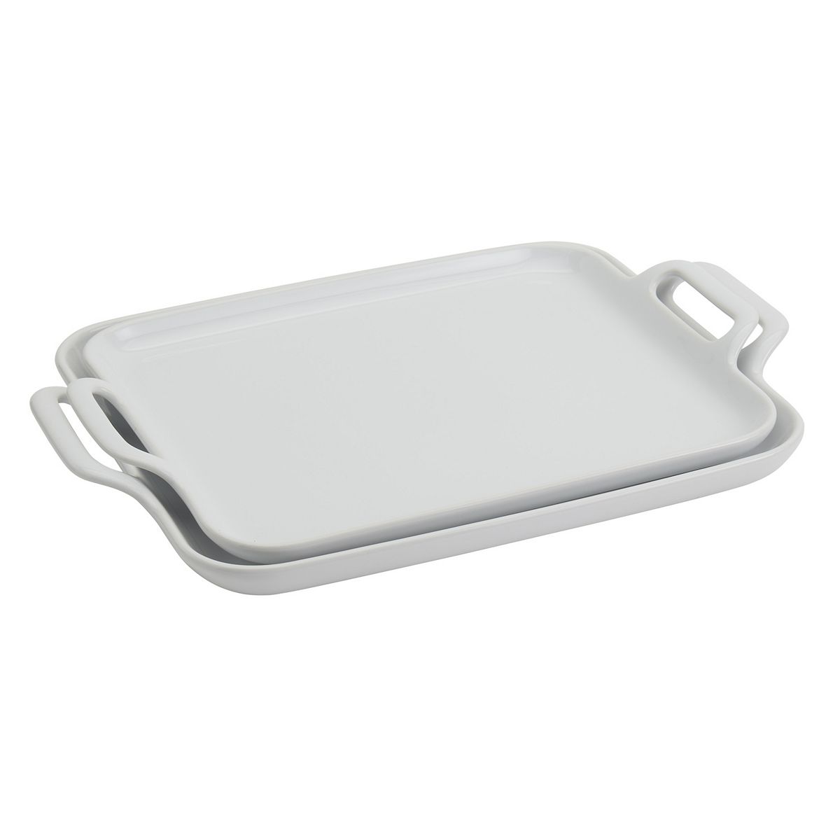 Denmark Tools for Cooks 2-Piece Rectangular Stoneware Serving Tray Set