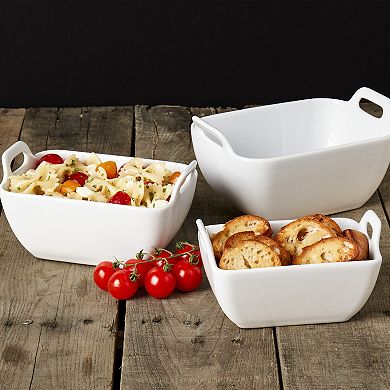 Denmark Tools for Cooks 3-Piece Rectangular Stoneware Serving Bowl Set