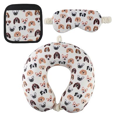 Dream Travel Neck Pillow, Eye Mask & Handle Cover Set