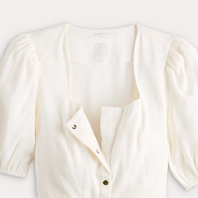 Women's Nine West Adaptive Belted Squareneck Top