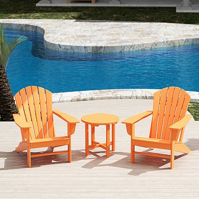 Westintrends 3-piece Outdoor Adirondack Chair With Side Table Set