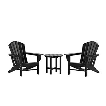 Westintrends 3 pc Outdoor Adirondack Chair With Side Table Set