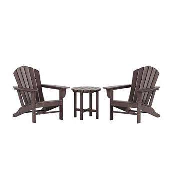 Westintrends 3 pc Outdoor Adirondack Chair With Side Table Set