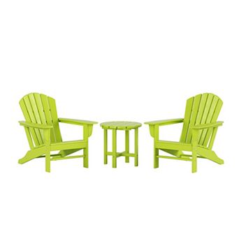 Westintrends 3 pc Outdoor Adirondack Chair With Side Table Set