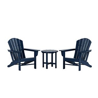 Westintrends 3 pc Outdoor Adirondack Chair With Side Table Set