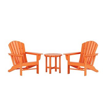 Westintrends 3 pc Outdoor Adirondack Chair With Side Table Set