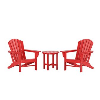Westintrends 3 pc Outdoor Adirondack Chair With Side Table Set