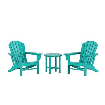 Westintrends 3 pc Outdoor Adirondack Chair With Side Table Set