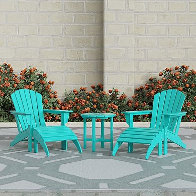 Westintrends 5-piece Outdoor Adirondack Chair With Ottoman And Side Table