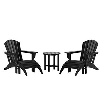 Westintrends 5 pc Outdoor Adirondack Chair With Ottoman And Side Table