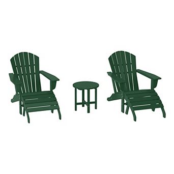 Outdoor Adirondack Chair With Ottoman And Side Table 5 pc Set