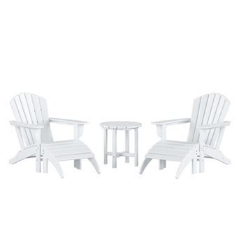 Westintrends 5 pc Outdoor Adirondack Chair With Ottoman And Side Table