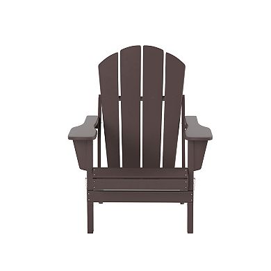 Westintrends 7-piece Outdoor/patio Adirondack Chairs With Coffee And Side Tables Set