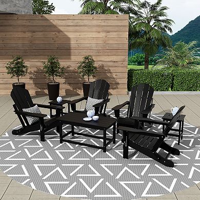 Westintrends 7-piece Outdoor/patio Adirondack Chairs With Coffee And Side Tables Set