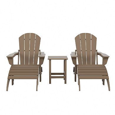 Westintrends 5-piece Classic Adirondack Chair With Ottoman And Side Table Set