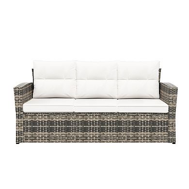 Westintrends 6-piece Pe Wicker/rattan Outdoor/patio Conversation Sofa Set