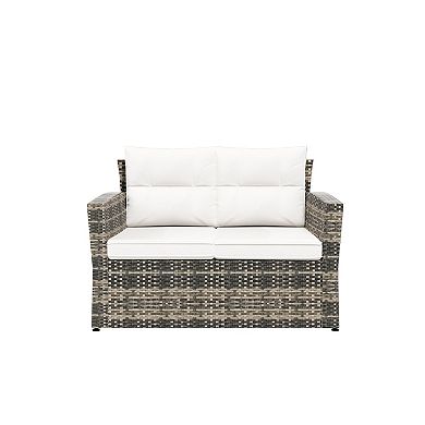 Westintrends 6-piece Pe Wicker/rattan Outdoor/patio Conversation Sofa Set