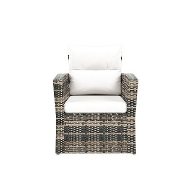 Westintrends 6-piece Pe Wicker/rattan Outdoor/patio Conversation Sofa Set