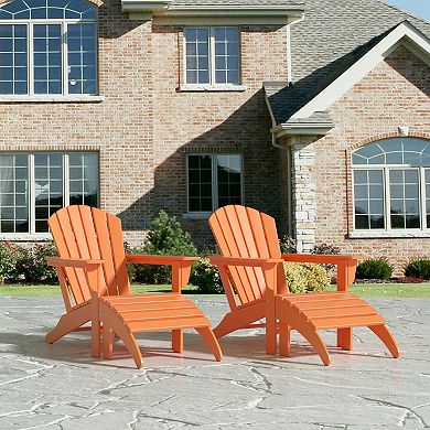 Westintrends 4-piece Outdoor Adirondack Chair With Ottoman