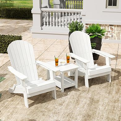 Westintrends 3-piece Hips Outdoor Adirondack Seashell Chairs With Side Table Set