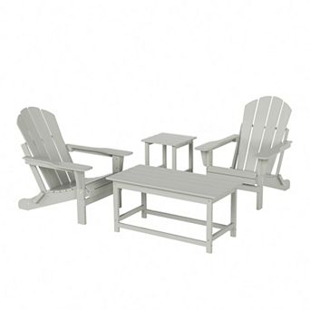 Westintrends 4 pc Outdoor/patio Poly Adirondack Chairs With Coffee And Side Table Set