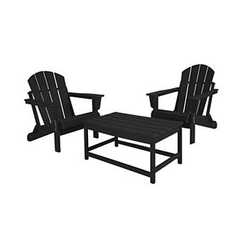 Westintrends 3 pc Outdoor/patio Poly Adirondack Chairs With Coffee Table Set