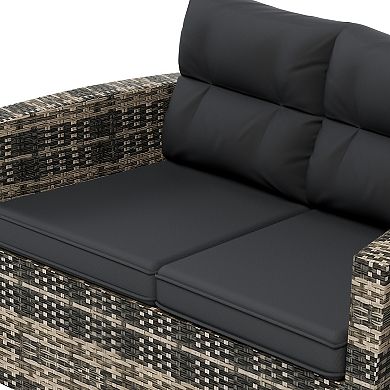 Westintrends 4-piece Pe Wicker/rattan Conversation Set With Cushions