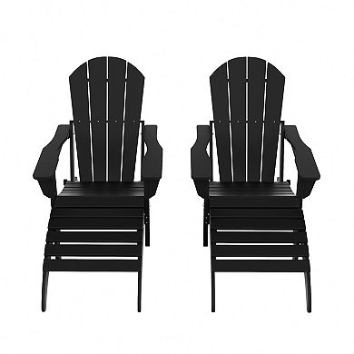 Westintrends 4-piece Classic Adirondack Chair With Ottoman Set