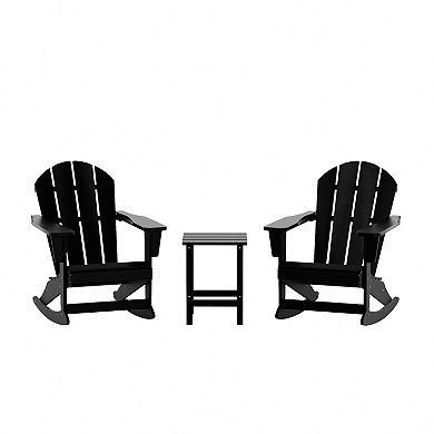 Westintrends 3-piece Outdoor/patio Poly Adirondack Rocking Chairs And Side Table Set