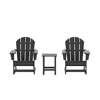 Westintrends 3 pc Outdoor/patio Poly Adirondack Rocking Chairs And Side Table Set