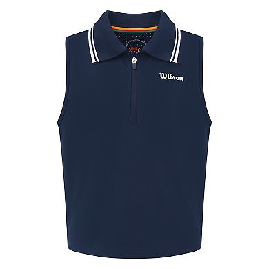 Girls Wilson Cropped Quarter-Zip Polo Tank