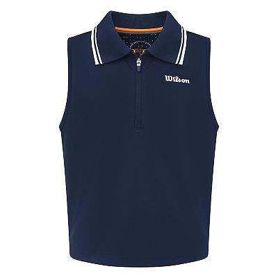Girls Wilson Cropped Quarter-Zip Polo Tank