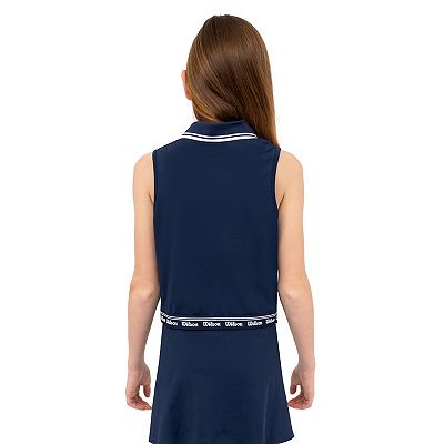 Girls Wilson Cropped Quarter-Zip Polo Tank