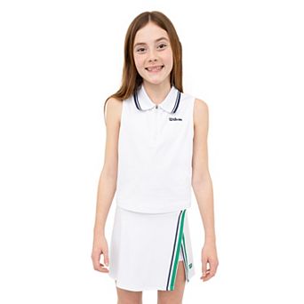 Girls Wilson Cropped Quarter-Zip Polo Tank